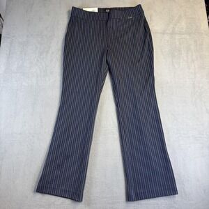 Jones New York Dress Pants Womens Large Blue Pinstripe Ponte Pull On Boot Leg